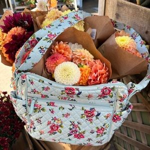 Vera Bradley On-the-Go Crossbody Bag in Water Bouquet (Retired Summer 2018)